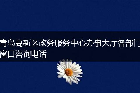 青岛高新区政务服务中心办事大厅各部门窗口咨询电话