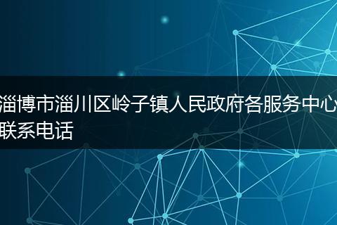 淄博市淄川区岭子镇人民政府各服务中心联系电话