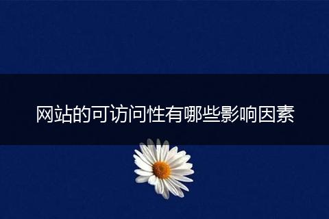 网站的可访问性有哪些影响因素