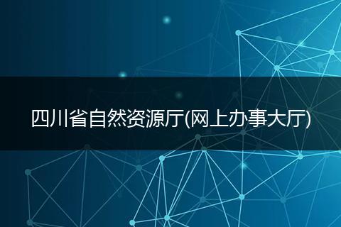 四川省自然资源厅(网上办事大厅)