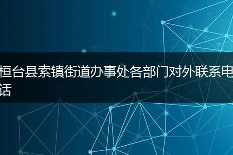 桓台县索镇街道办事处各部门对外联系电话