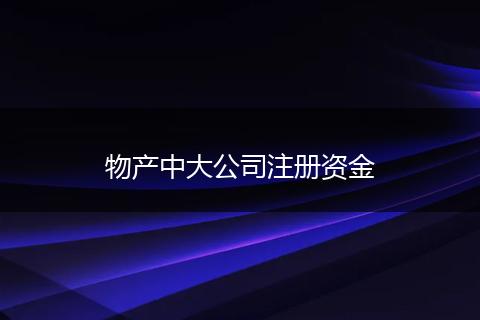 物产中大公司注册资金
