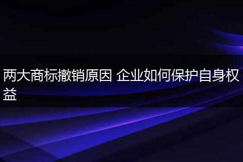 两大商标撤销原因 企业如何保护自身权益