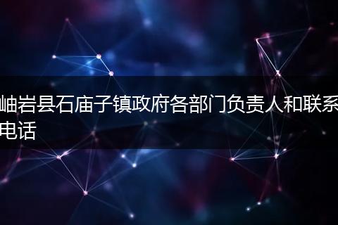 岫岩县石庙子镇政府各部门负责人和联系电话