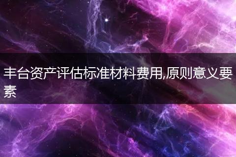 丰台资产评估标准材料费用,原则意义要素