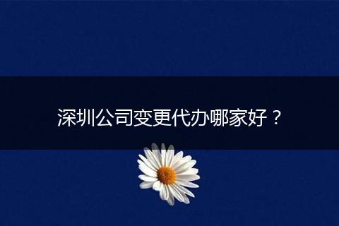 深圳公司变更代办哪家好？