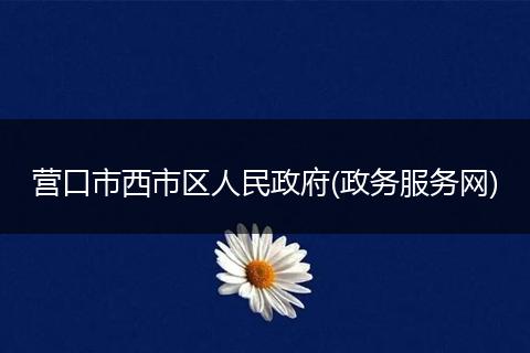 营口市西市区人民政府(政务服务网)