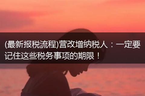 (最新报税流程)营改增纳税人：一定要记住这些税务事项的期限！