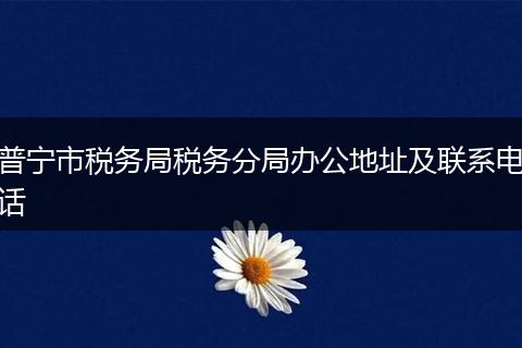 普宁市税务局税务分局办公地址及联系电话