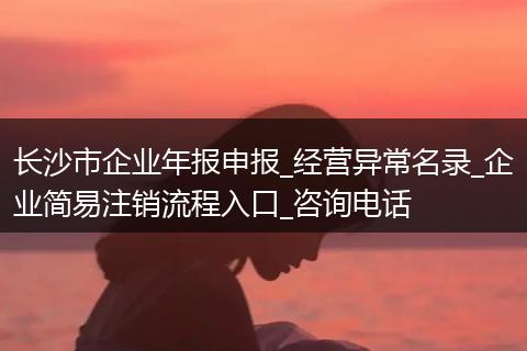 长沙市企业年报申报_经营异常名录_企业简易注销流程入口_咨询电话