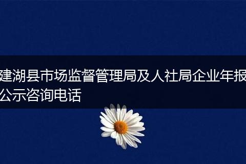 建湖县市场监督管理局及人社局企业年报公示咨询电话