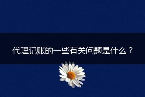 代理记账的一些有关问题是什么？