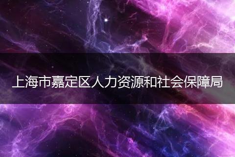 上海市嘉定区人力资源和社会保障局