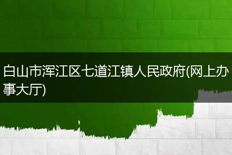 白山市浑江区七道江镇人民政府(网上办事大厅)