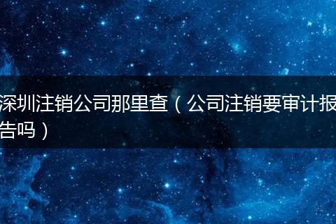 深圳注销公司那里查（公司注销要审计报告吗）