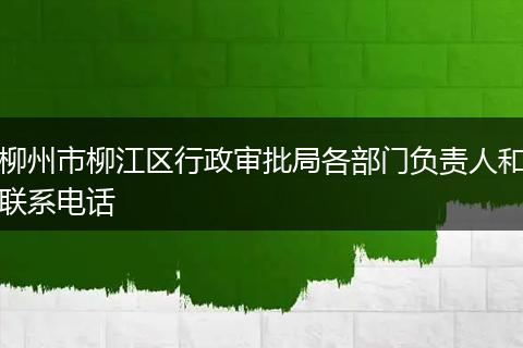 柳州市柳江区行政审批局各部门负责人和联系电话