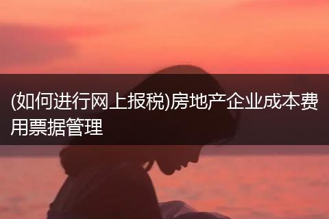 (如何进行网上报税)房地产企业成本费用票据管理