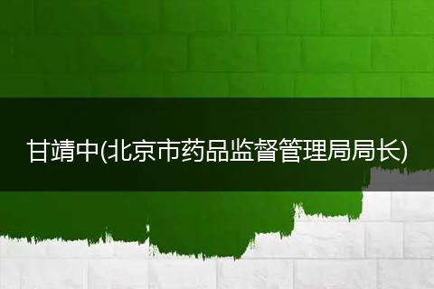 甘靖中(北京市药品监督管理局局长)
