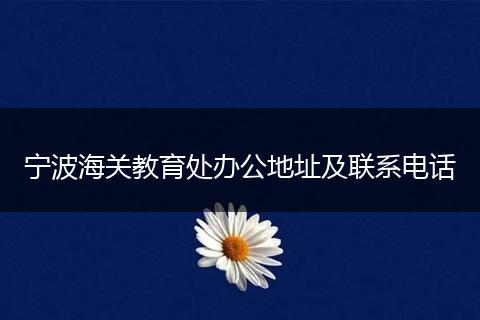 宁波海关教育处办公地址及联系电话