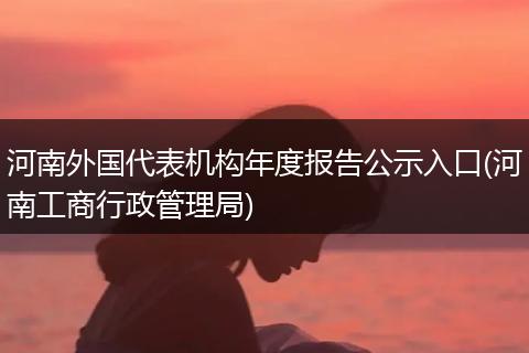 河南外国代表机构年度报告公示入口(河南工商行政管理局)