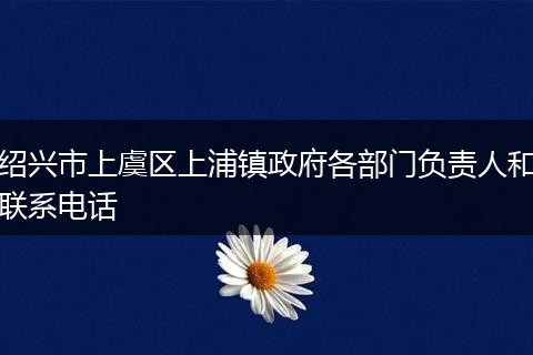 绍兴市上虞区上浦镇政府各部门负责人和联系电话