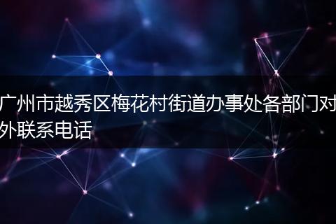 广州市越秀区梅花村街道办事处各部门对外联系电话