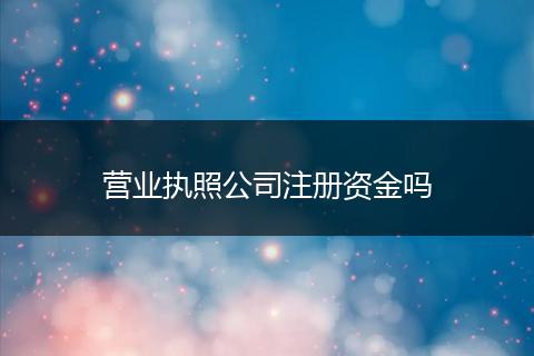 营业执照公司注册资金吗