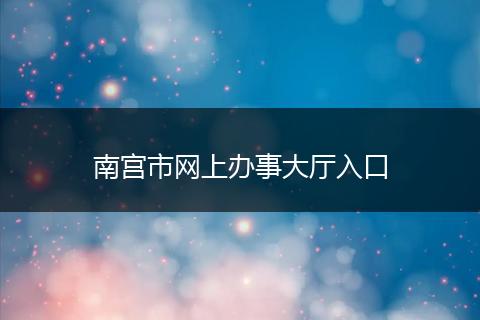 南宫市网上办事大厅入口