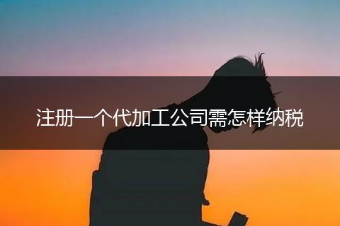 注册一个代加工公司需怎样纳税