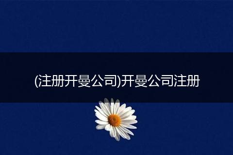 (注册开曼公司)开曼公司注册