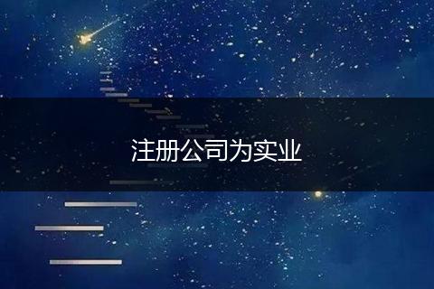 注册公司为实业