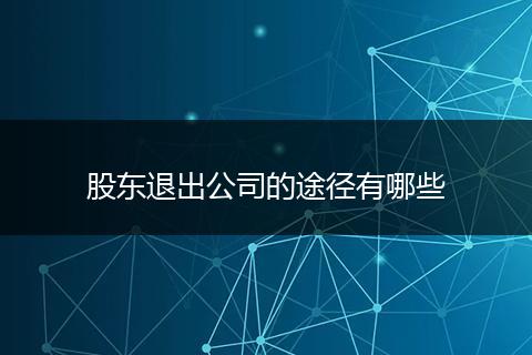 股东退出公司的途径有哪些