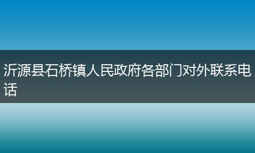 沂源县石桥镇人民政府各部门对外联系电话