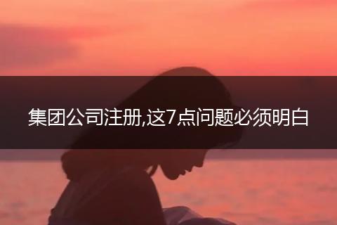 集团公司注册,这7点问题必须明白