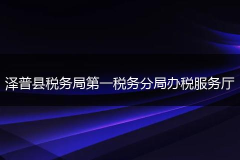泽普县税务局第一税务分局办税服务厅