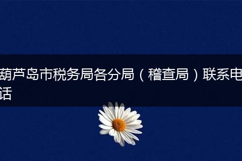 葫芦岛市税务局各分局（稽查局）联系电话