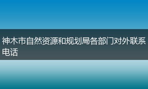神木市自然资源和规划局各部门对外联系电话