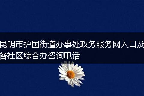 昆明市护国街道办事处政务服务网入口及各社区综合办咨询电话