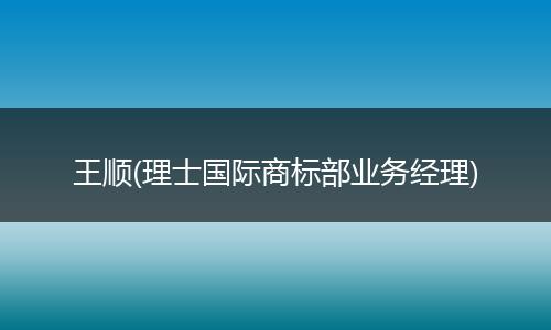 王顺(理士国际商标部业务经理)
