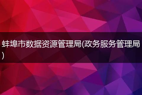 蚌埠市数据资源管理局(政务服务管理局)