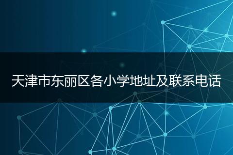 天津市东丽区各小学地址及联系电话