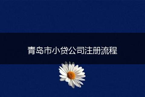 青岛市小贷公司注册流程