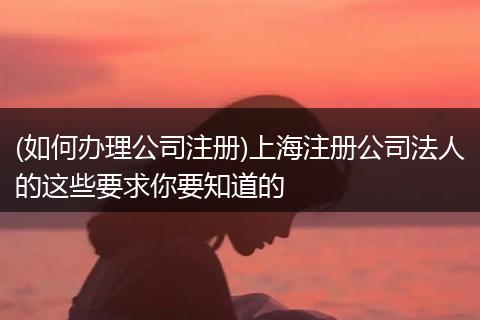 (如何办理公司注册)上海注册公司法人的这些要求你要知道的