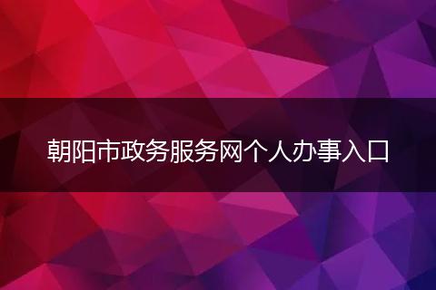 朝阳市政务服务网个人办事入口