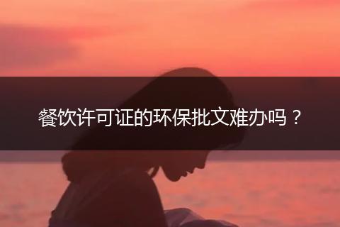 餐饮许可证的环保批文难办吗？