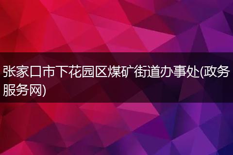 张家口市下花园区煤矿街道办事处(政务服务网)