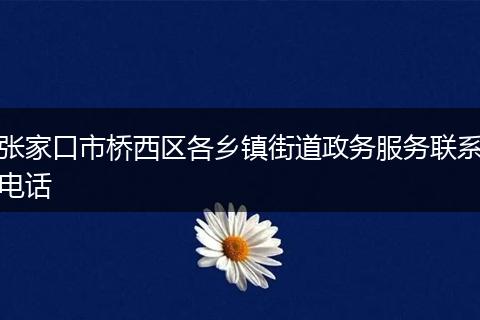 张家口市桥西区各乡镇街道政务服务联系电话