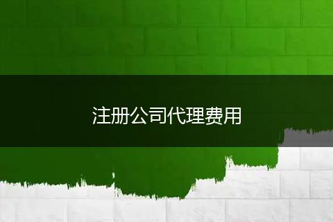 注册公司代理费用
