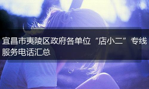宜昌市夷陵区政府各单位“店小二”专线服务电话汇总