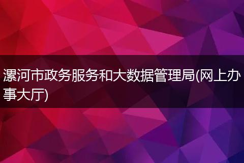 漯河市政务服务和大数据管理局(网上办事大厅)